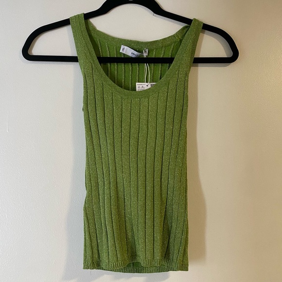 MANGO green sparkle tank top - Picture 3 of 5